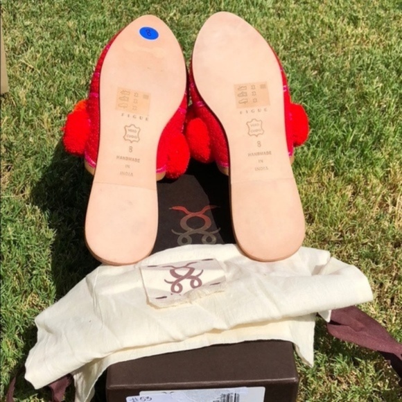 SALE Figue Iris Slide Mule Pointy Toe PomPom Slide - Picture 7 of 8